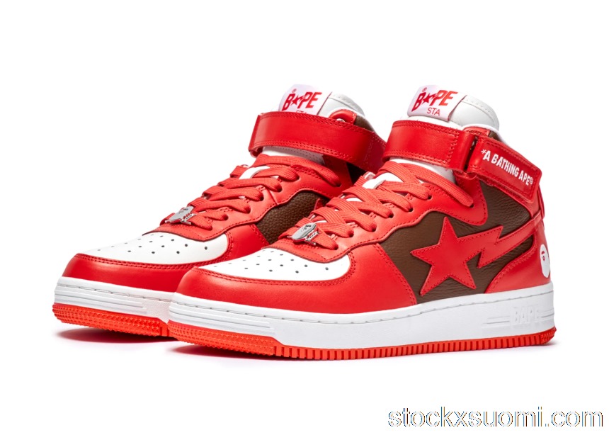 Outlet A Bathing Ape Bape Sta Mid Red (2022) 1I20-291-010 RED