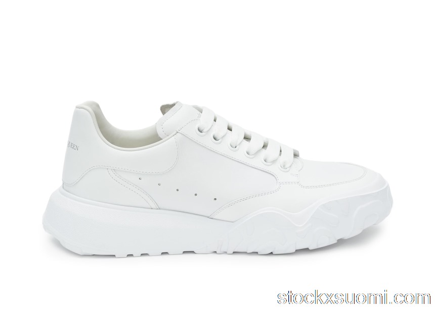 Outlet Alexander McQueen Court Trainers White Leather 634619WIA989000