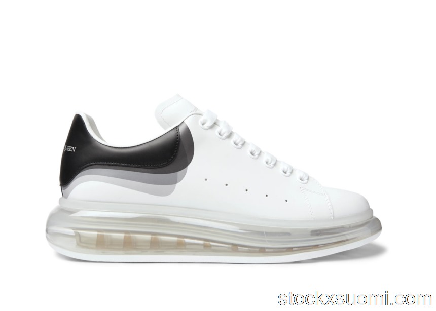 Outlet Alexander McQueen Oversized Clear Sole 3D Print White Black 604233WHX999061