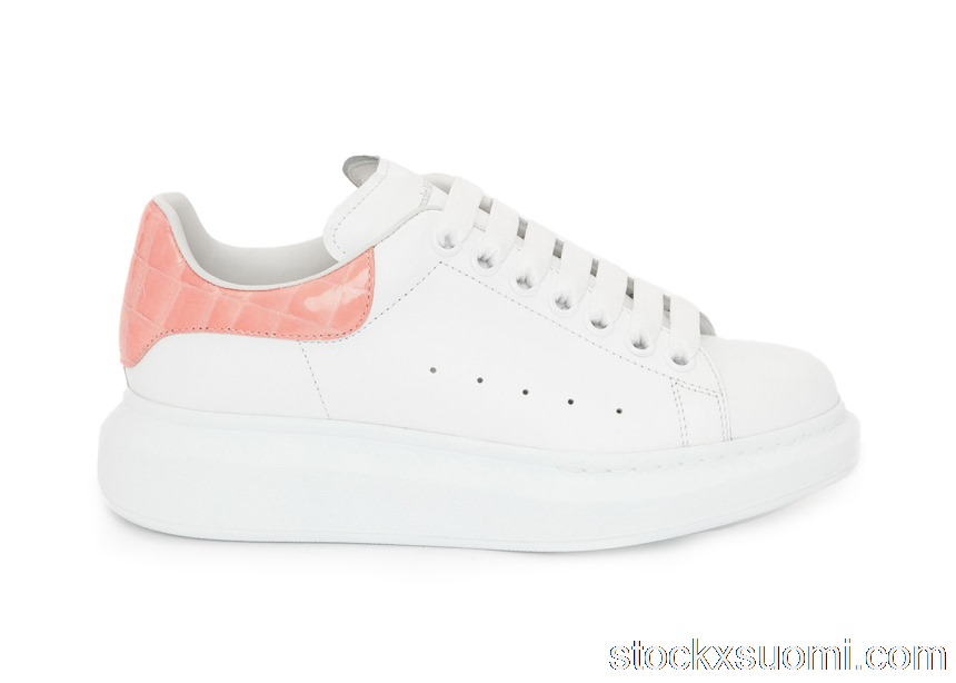 Outlet Alexander McQueen Oversized Pastel Pink Embossed Patent Croco 553770WHGP79084