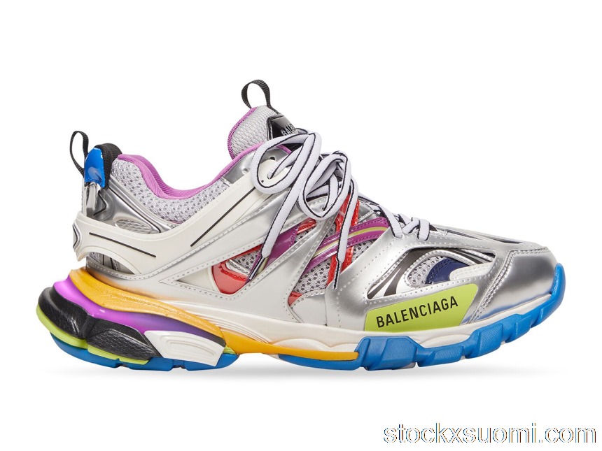 Outlet Balenciaga Track Leather Free White Silver Multi 542023W2FSA8123