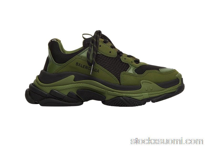 Outlet Balenciaga Triple S Dark Green Black 536737W2CA11033