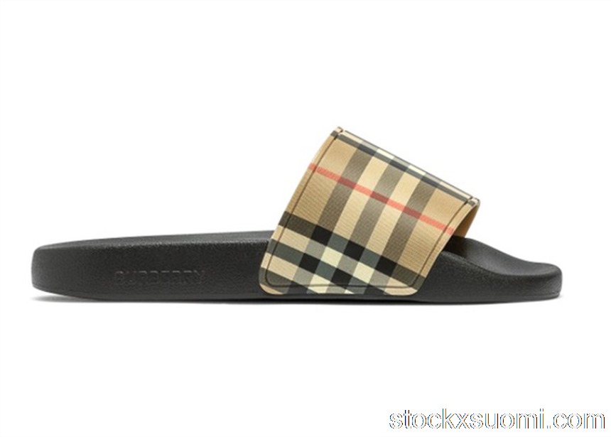 Outlet Burberry Embossed Logo Slides Archive Beige 80239651
