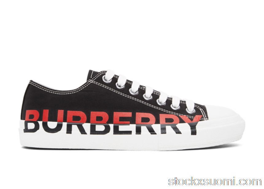Outlet Burberry Logo Print Cotton Black Red White 8031401