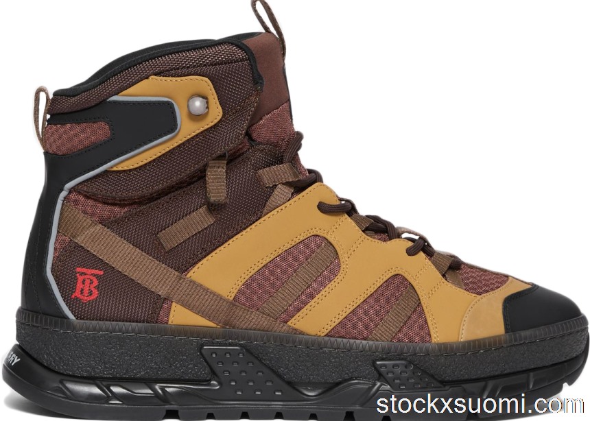 Outlet Burberry Mesh Nubuck Union Dark Tan High 80134081