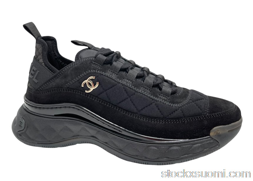 Outlet Chanel Low Top Trainer Black Suede G38501 Y55619 K3542