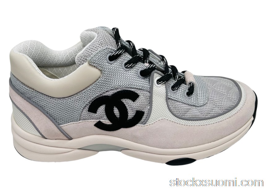 Outlet Chanel Low Top Trainer Gray White G38299 Y55434 K3159