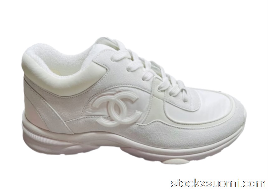 Outlet Chanel Low Top Trainer Reflective White Suede G34360 Y53536 0I259