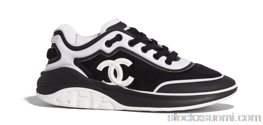 Outlet Chanel Mesh Lycra Black White