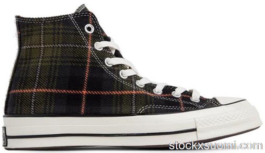 Outlet Converse Chuck Taylor All-Star 70 Hi Plaid Pack Medium Olive 162404C