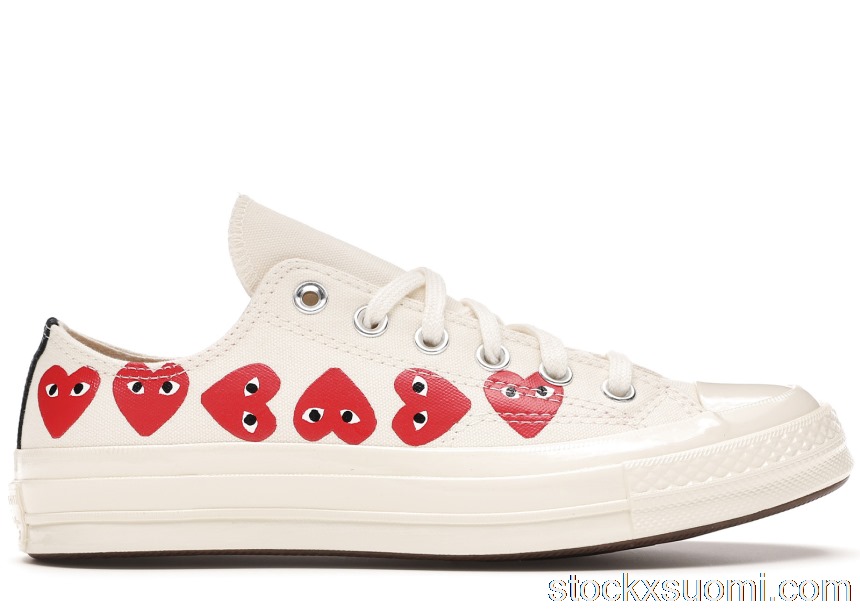 Outlet Converse Chuck Taylor All-Star 70 Ox Comme des Garcons Play Multi-Heart White 162975C