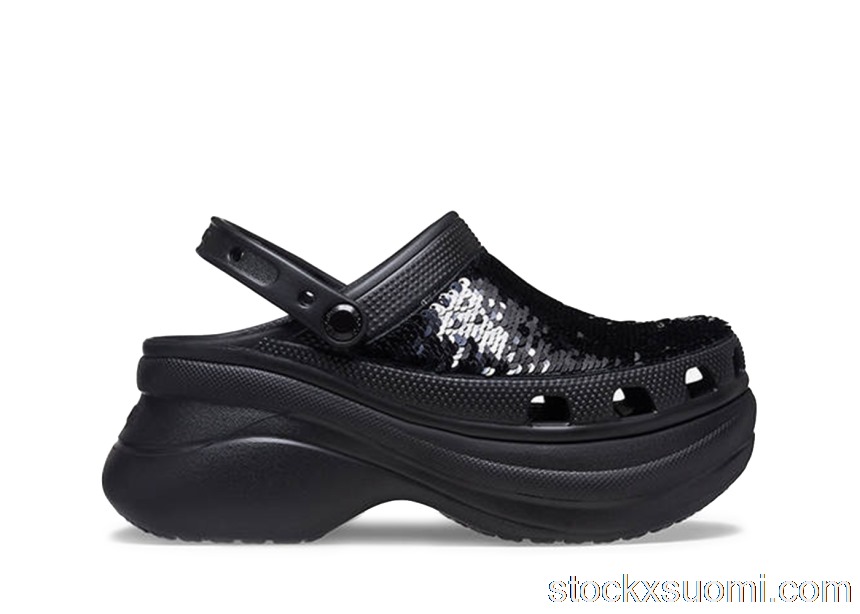 Outlet Crocs Classic Bae Clog Sequin Black