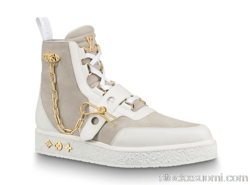 Outlet Louis Vuitton Creeper Ankle Boot White Beige 1A54CP