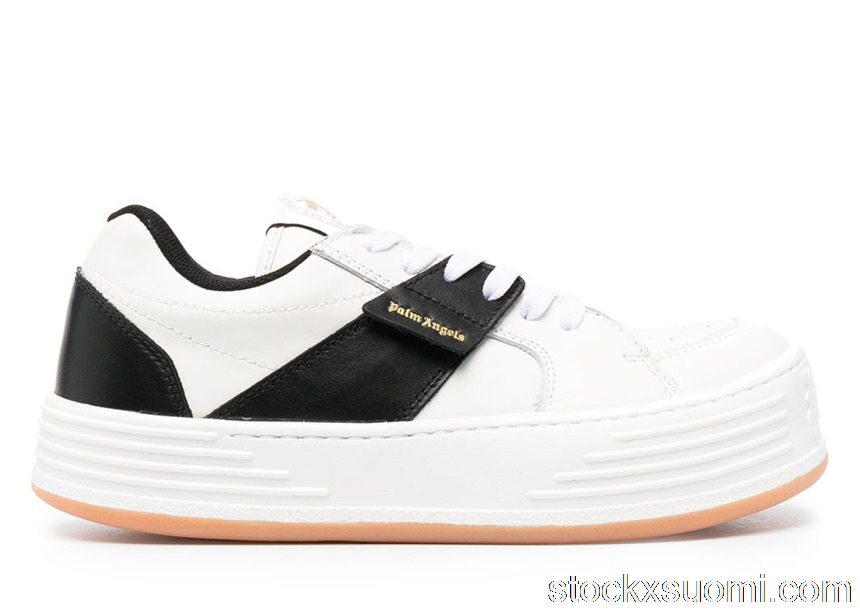 Outlet Palm Angels Snow Low Lace-Up Leather White Black Gum PMIA051R21LEA0020110