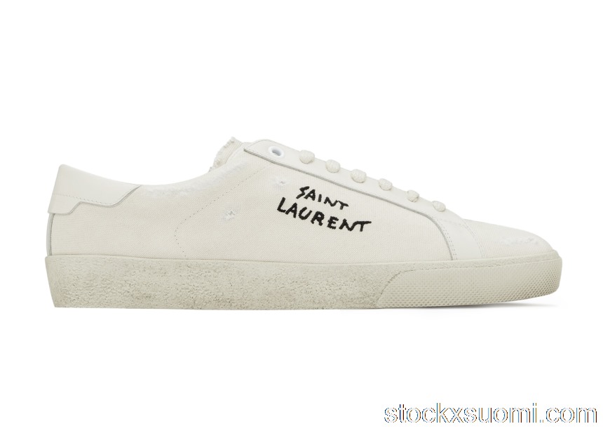 Outlet Saint Laurent Court Classic SL/06 Low Distressed Cream (W) 610648GUP109113