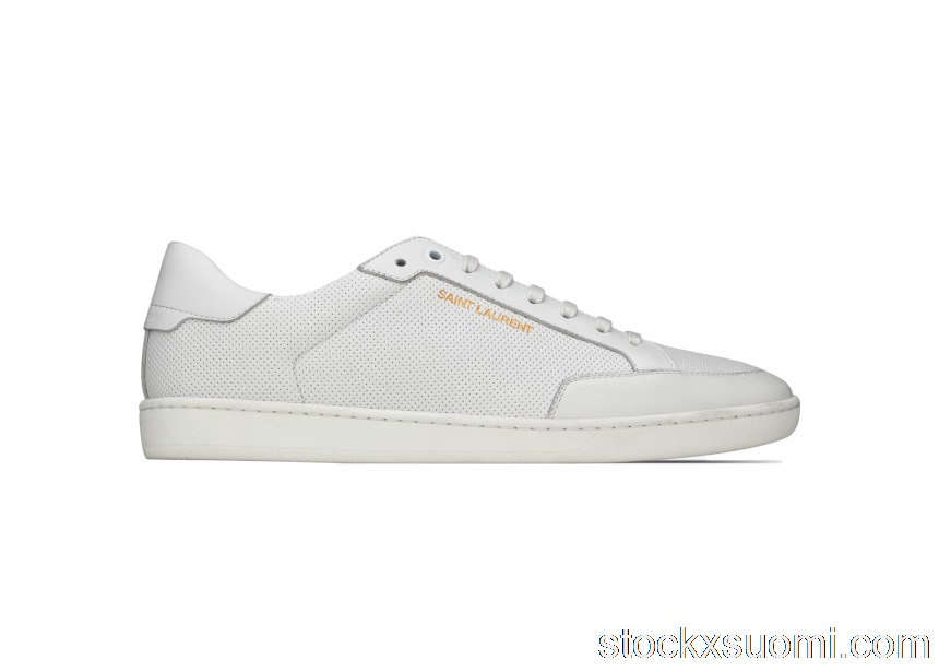 Outlet Saint Laurent Court Classic SL/10 Perforated White 6032231JZ109030
