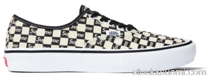 Outlet Vans Authentic Supreme Black Checker Logo VN000Q0DJLW
