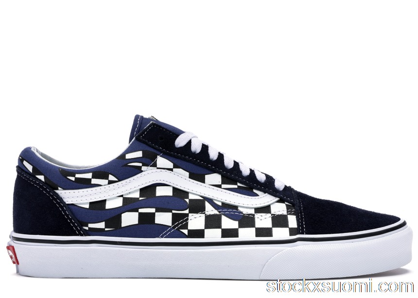 Outlet Vans Old Skool Checkerboard Flame Blue