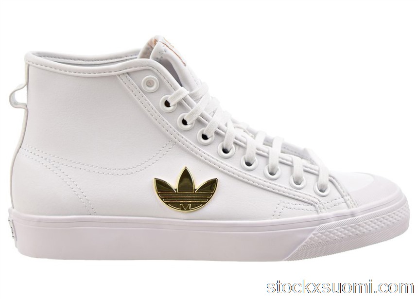 Outlet adidas Nizza Trefoil Hi Cloud White Gold Metallic (W) H01134